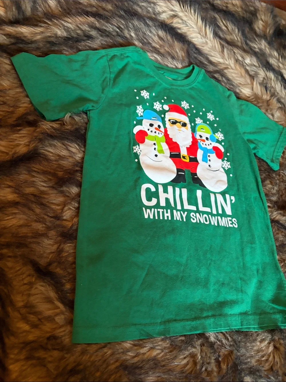 Holiday Time - Kids' 'Chillin' With My Snowmies' Tee Size S Christmas
